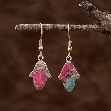 Evil Eye Protection Jasper Dangle Earrings-Your Soul Place